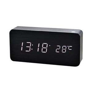LED Alarm Clock Wooden